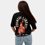 Black Horse Riding Tee