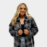 Gray/Navy Plaid Fleece
