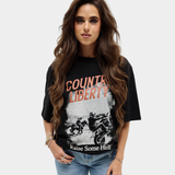 Black Bike and Horse Racing Tee