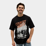 Black Bike and Horse Racing Tee