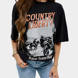 Black Bike and Horse Racing Tee
