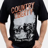 Black Bike and Horse Racing Tee