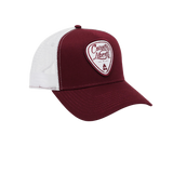 Maroon W/White Meshback