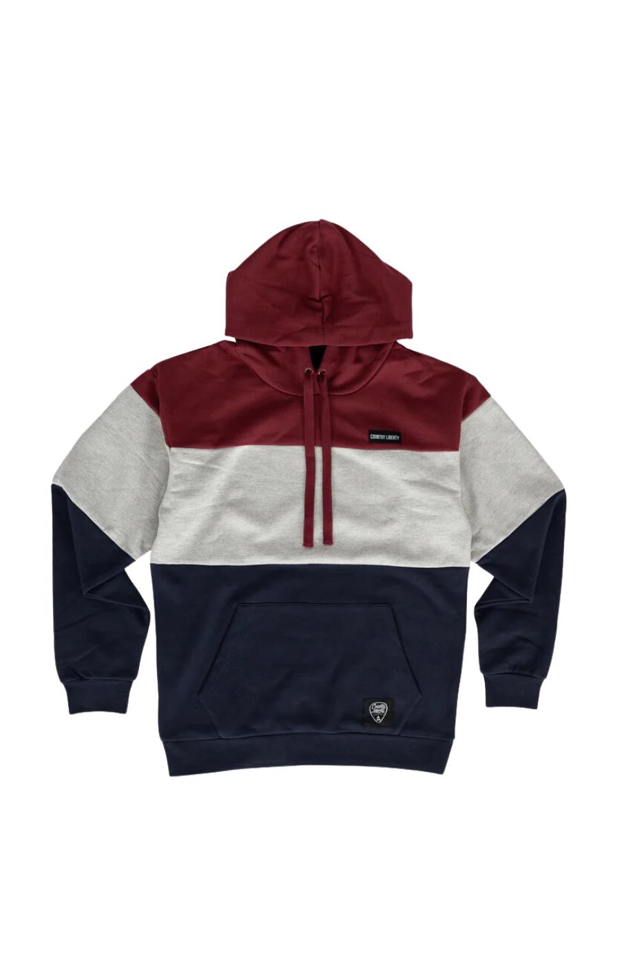 Navy Grey Burgundy Colourblock Hoodie – Country Liberty