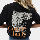 Black Rustic Reel Tee