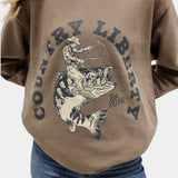 Brown Reel Rider Crewneck