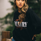 Black Dusty Bucks Crewneck