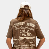 Washed Brown Backroad Bandits Tee