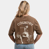 Washed Brown Saddle Bronc Tee