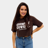 Brown Cowgirl Cropped Festival Tee