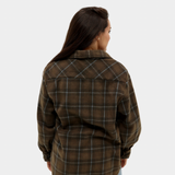 Brown + Teal Plaid Fleece