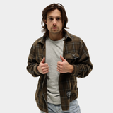 Brown + Teal Plaid Fleece