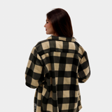 Oxford Tan + Black Plaid Fleece