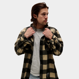 Oxford Tan + Black Plaid Fleece