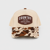 Natural/Cowprint Backroad Hat