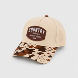 Natural/Cowprint Backroad Hat