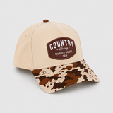 Natural/Cowprint Backroad Hat