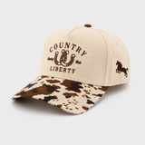 Natural /Cowprint Lucky You Hat