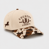 Natural /Cowprint Lucky You Hat