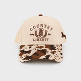 Natural /Cowprint Lucky You Hat