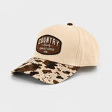 Natural/Cowprint Backroad Hat