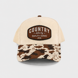 Natural/Cowprint Backroad Hat