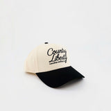 Cursive Black Two-Tone Hat