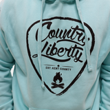 Mint W/Black Guitar Pick Hoodie