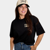 Cursive Black Two-Tone Hat