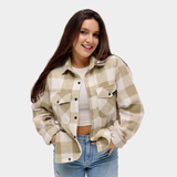 Oxford Tan + White Plaid Fleece