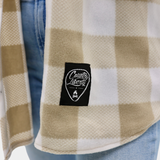 Oxford Tan + White Plaid Fleece