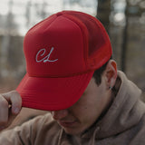 Red CL Embroidered Foam Trucker Meshback